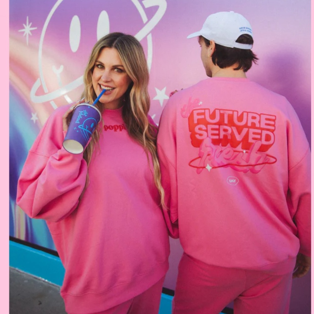 Poppi Women's Pink Crew Neck Sweater